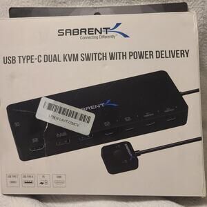 SABRENT USB Type C Dual KVM Switch with Power Delivery [USB-CKDH]